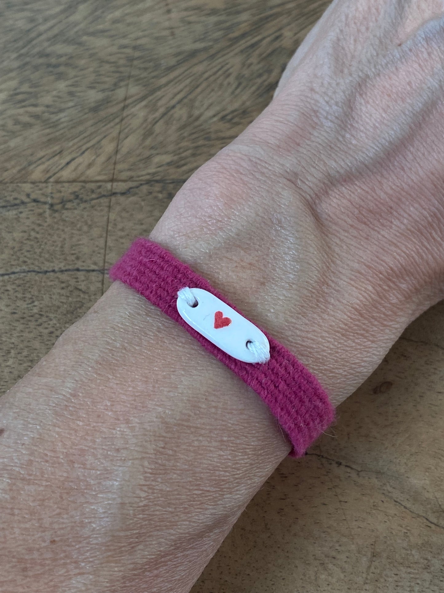 Pulsera de lino y cerámica