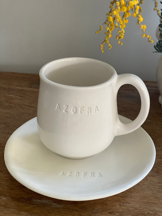 Juego de taza y plato personalizados (bajo pedido)