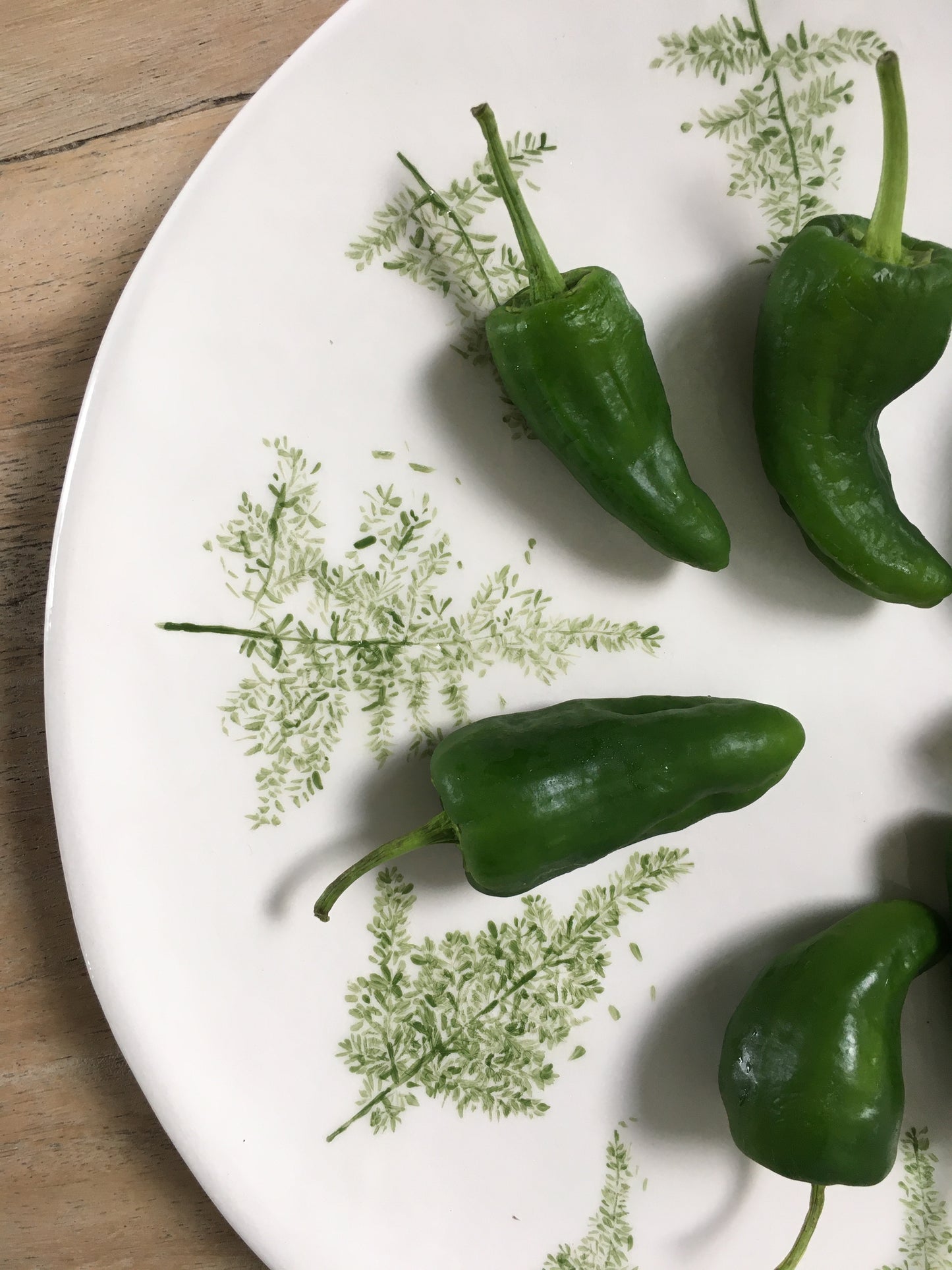 Plato grande con imprimación vegetal